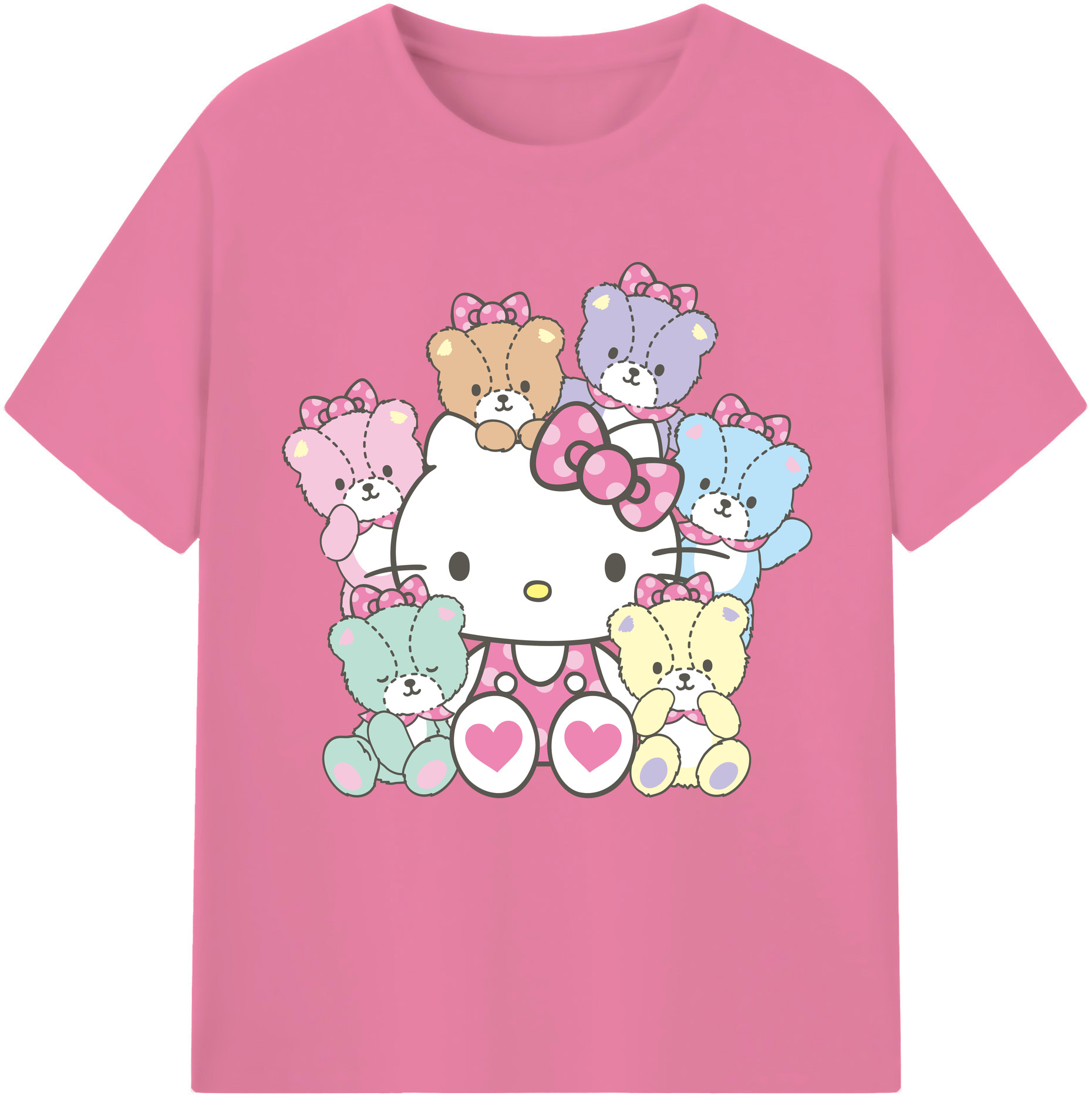（画像用） Hello Kitty ハローキティ 綿100％半袖Tシャツ（フロントプリント）